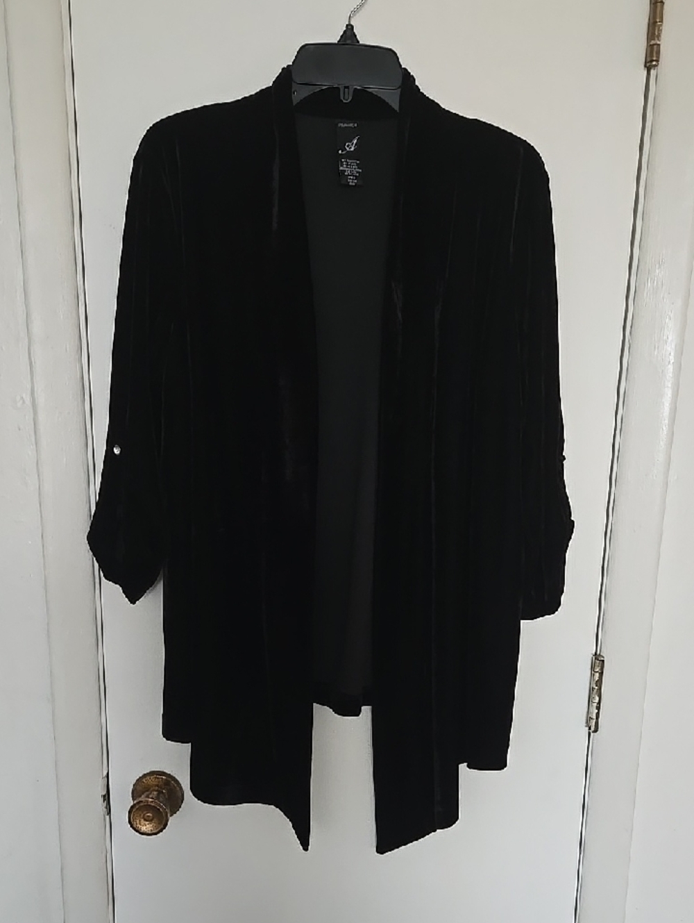 Apparenza Black Velvet Cardigan with Label